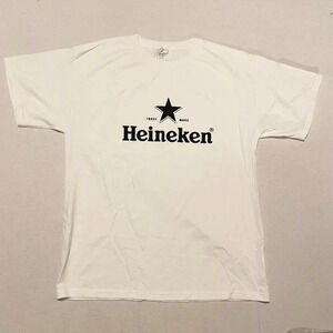 Heineken Beer White Shirt Mens Size Large  Tshirt Stain
